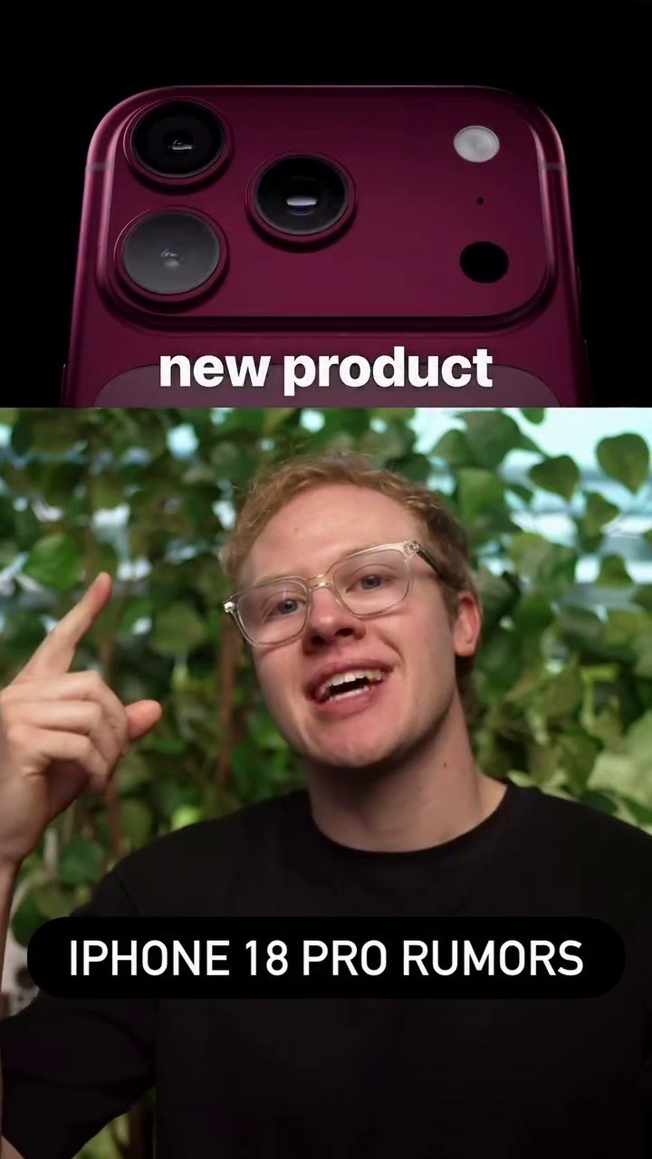 Reel sobre os rumores do iPhone 18 Pro